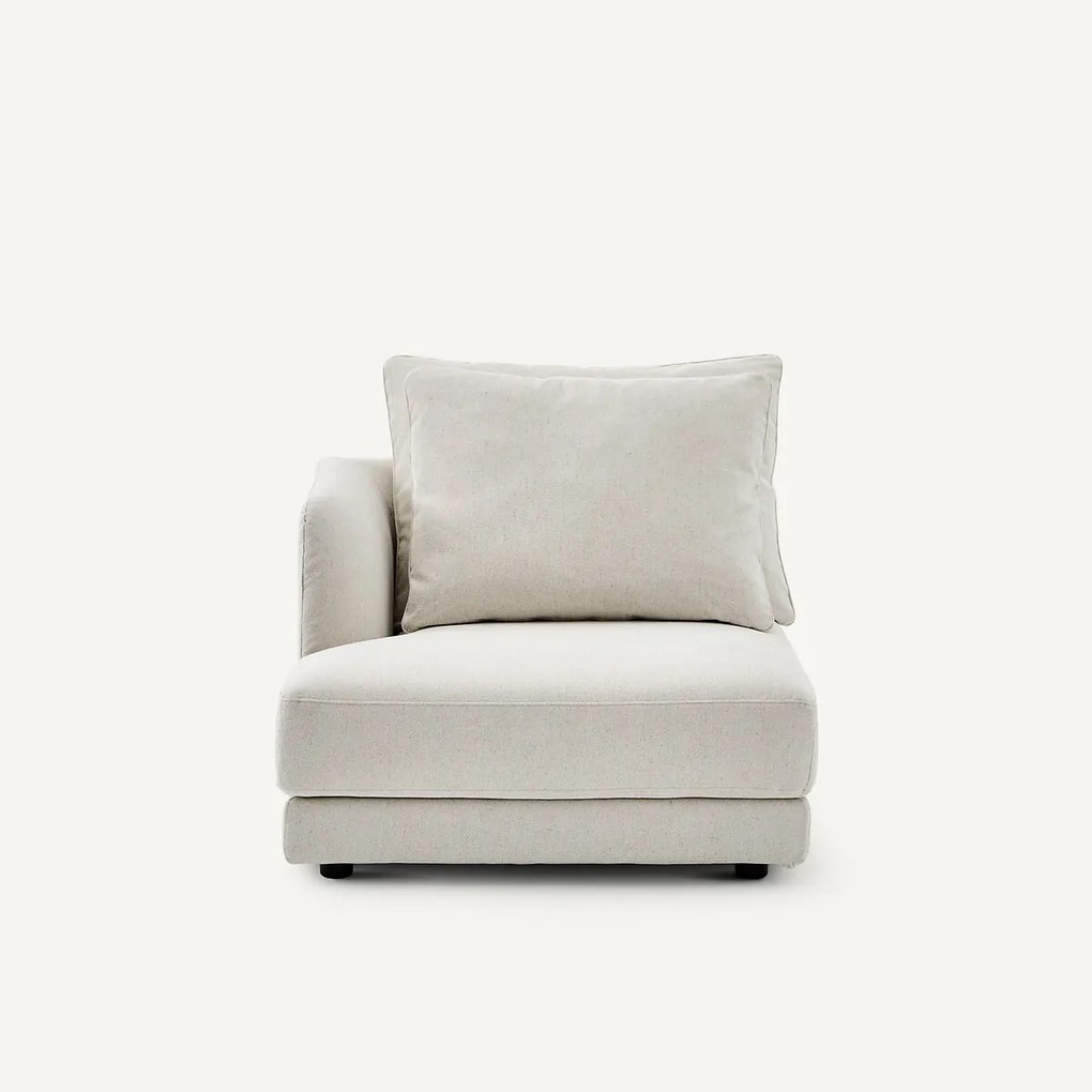 Halve bank links, modulair, van gemêleerd canvas, TIBERIO