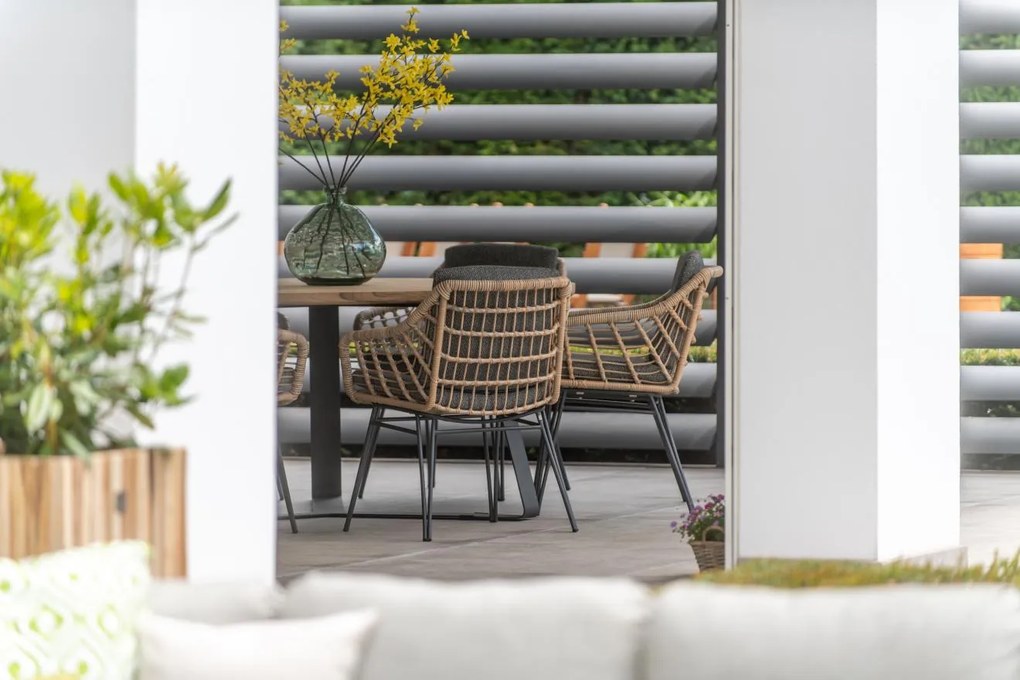 4 Seasons Outdoor Cottage eetset met basso tafel Ø 160 cm      taupe weerbestendig