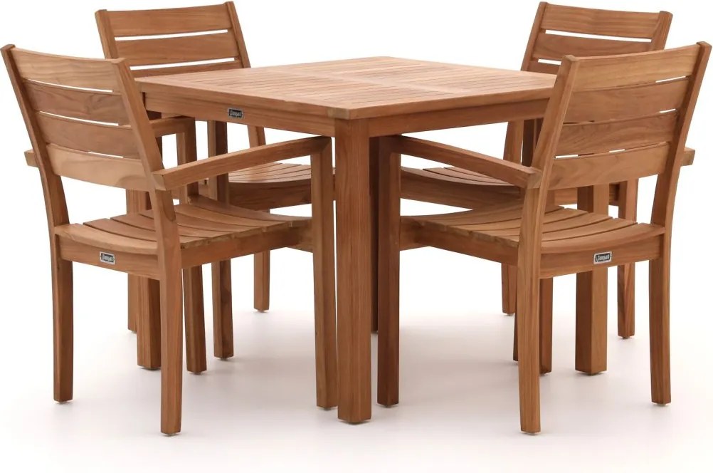 Diningset Sunyard  | 4 personen teakhout | Tuinset stapelbaar | 5-delig | Kees Smit Tuinmeubelen