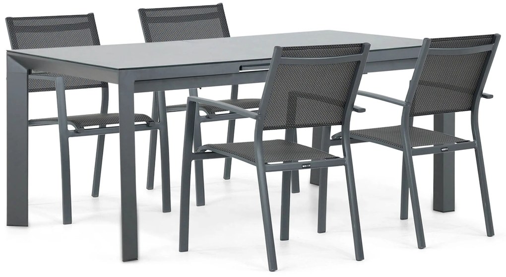 Tuinset 4 personen 180 cm Aluminium Grijs Lifestyle Garden Furniture Sella/Alicante