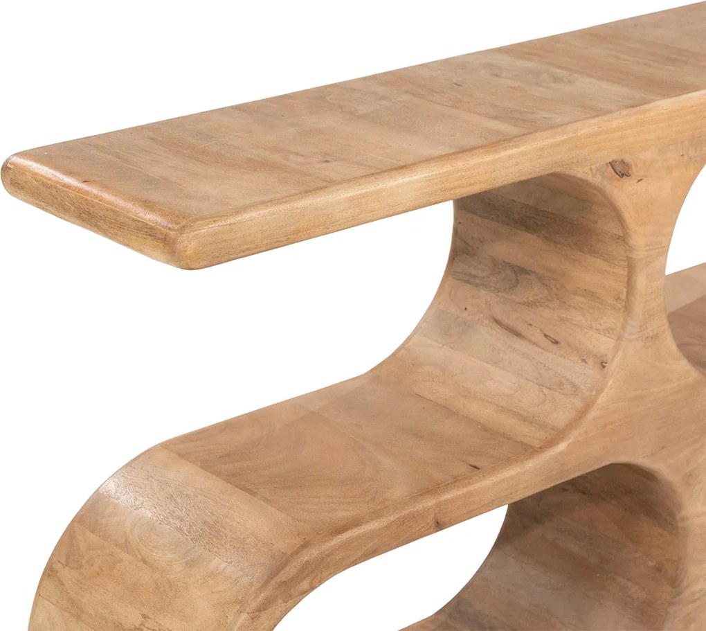 Open Kast Van Mango Hout Laag - 140x31x81cm.