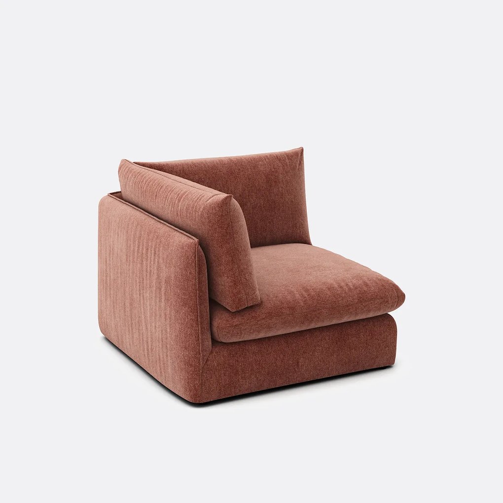Hoekelement voor modulaire bank, in gemêleerd polyester, Malo