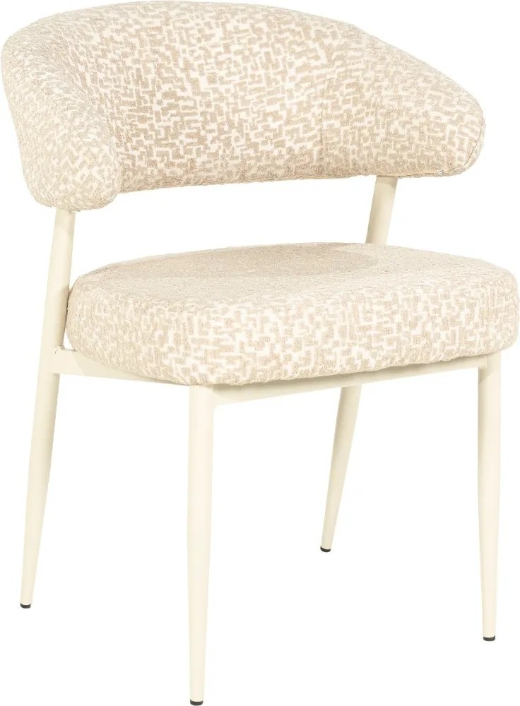 By-Boo Miso Eetkamerstoel Geometrische Print Beige