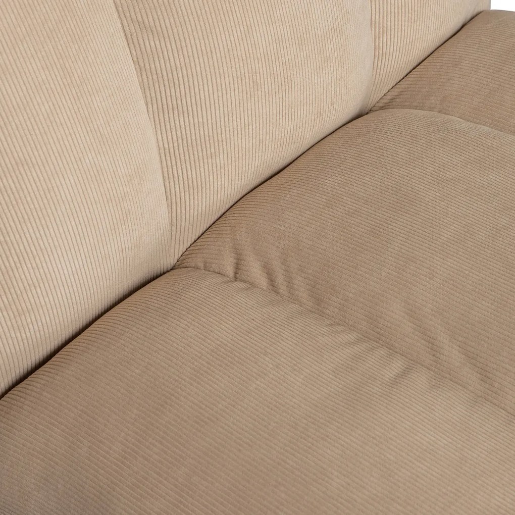 Woood Fie Fauteuil Zand Ribstof Met Goud
