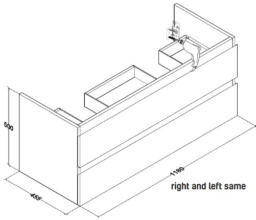 SaniGoods Sally badkamermeubel 120cm eiken met dubbele keramische wastafel