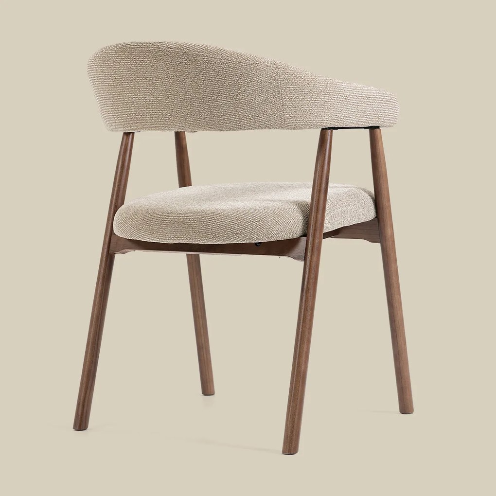 Walnoot Eetkamerstoel Ronde Rugleuning