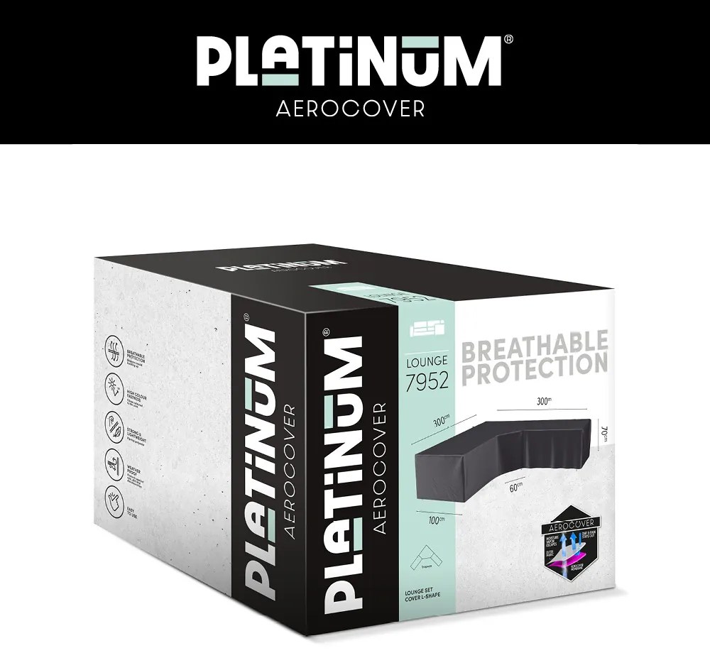 Platinum AeroCover Loungesethoes hoekset trapeze 300x300x85xH65/90