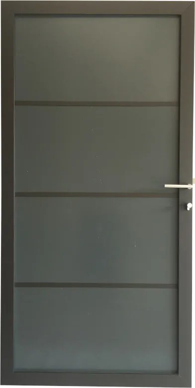Tuindeur aluminium composiet Donkergrijs met antraciet aluminium frame compleet (90 x 180 cm)