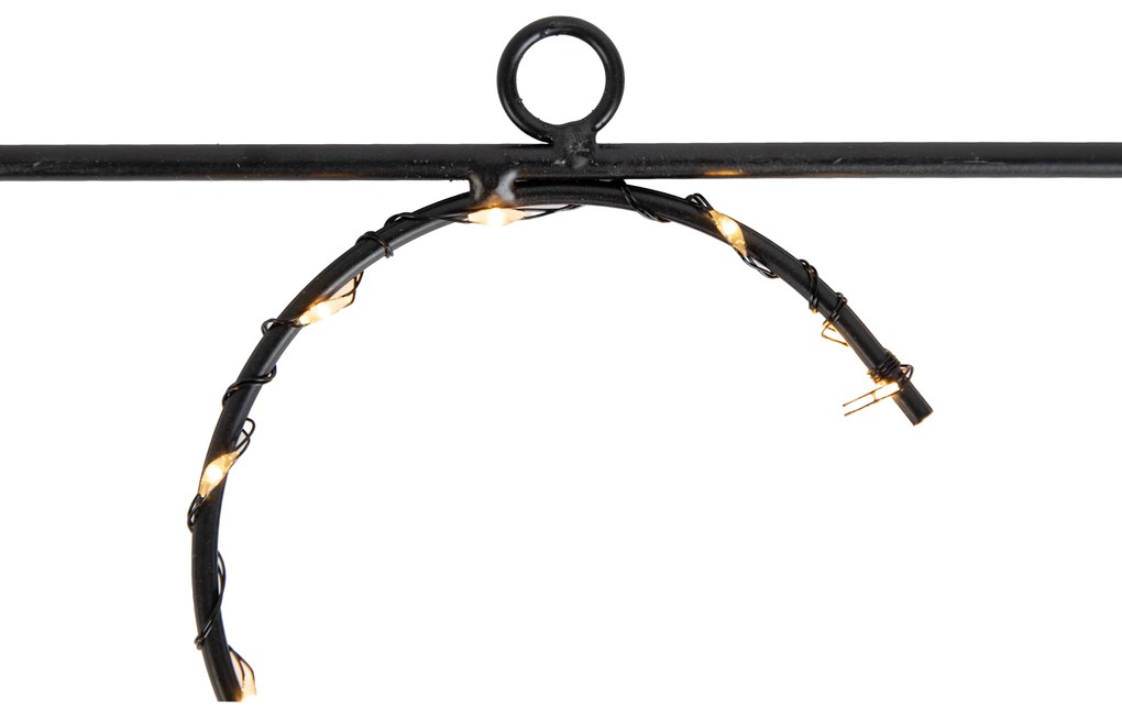 Kerst wandlamp zwart XMAS incl. LED met timer IP44 - Yoro