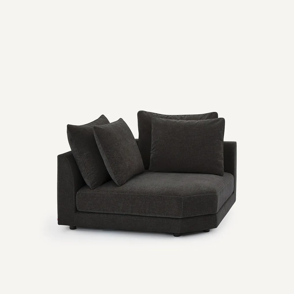 Modulair hoekbank in chenille fluweel, TIBERIO