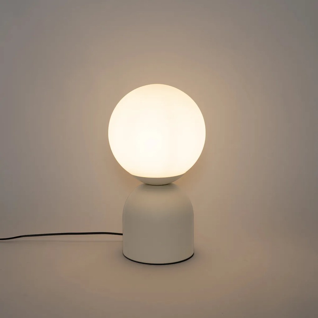 Hotel chique tafellamp beige met opaal glas - Pallon Trend