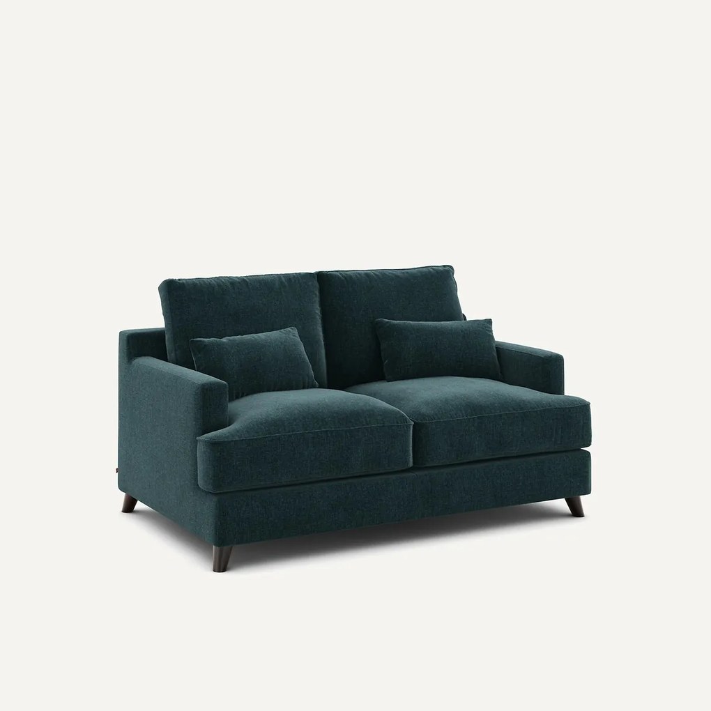 2-zits compacte bank in chenille fluweel, Alwine