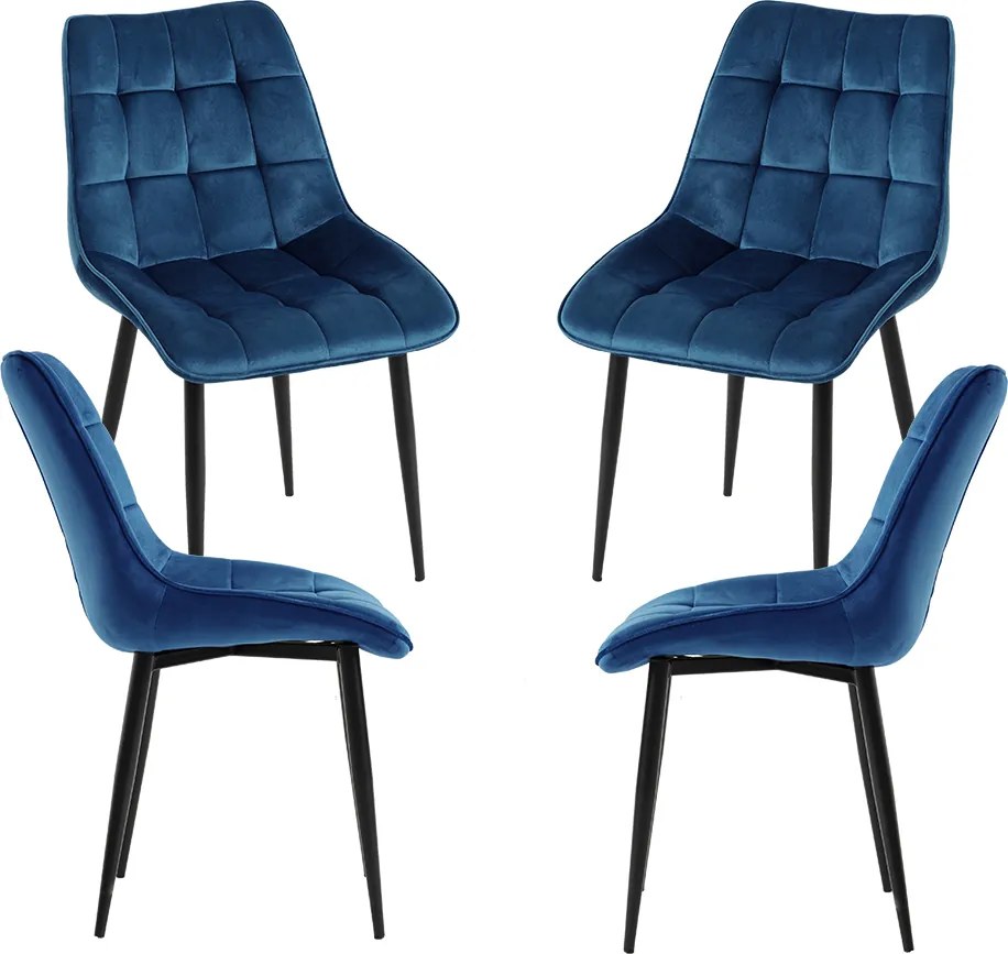 Pack 4 Cade Fluwelen Stoelen