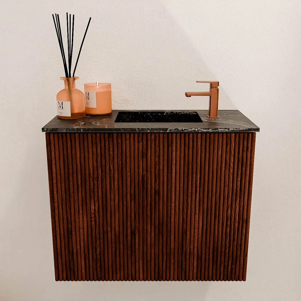 Mondiaz Joya DLux 50cm toiletmeubel ruby met wastafel faye rechts 1 kraangat lava