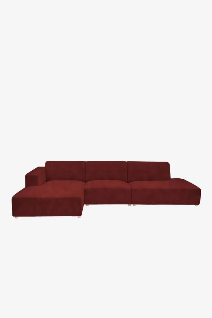 Earl velvet 4-zits bank chaise longue links otto longue rechts wine red