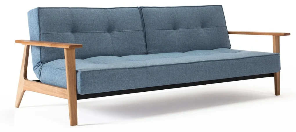 Innovation Living Splitback Frej Natural Design Slaapbank Met Eiken Armleuningen