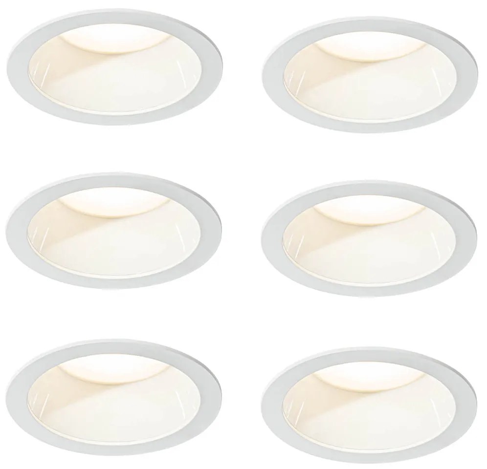Set van 6 inbouwspots wit incl. LED 3000K-5000K - Elias