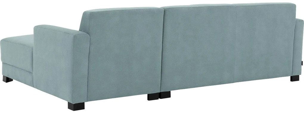 Goossens Bank My Style blauw, microvezel, 2,5-zits, stijlvol landelijk met chaise longue rechts