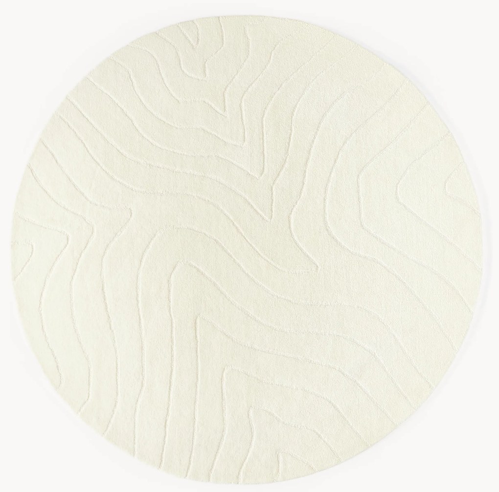 Rond wollen vloerkleed Aaron, handgetuft