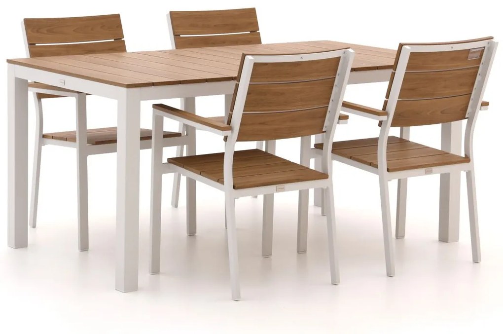 Diningset Bellagio  | 4 personen polywood | Tuinset stapelbaar | 5-delig | Kees Smit Tuinmeubelen