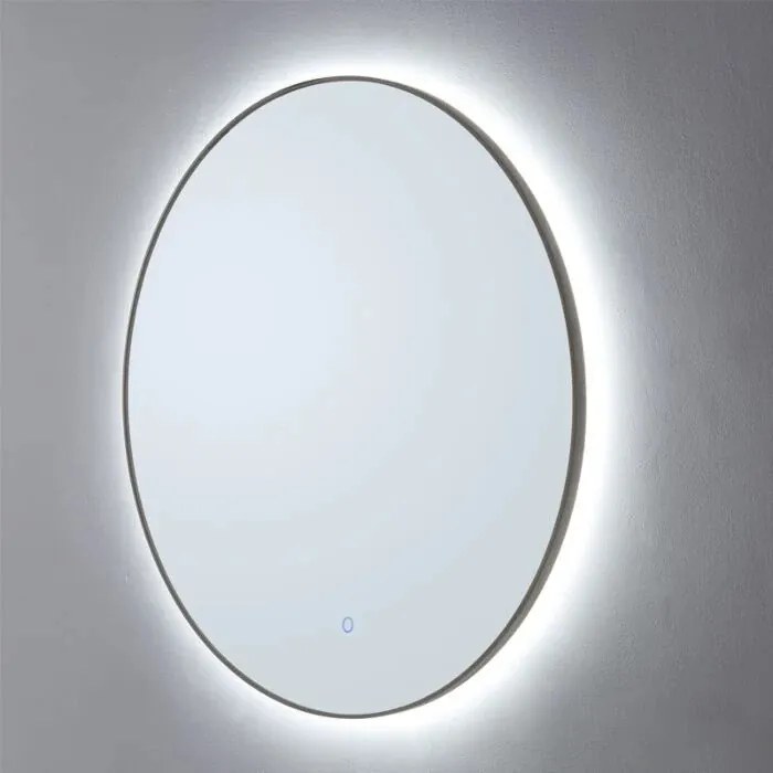 Lambini Designs Rodo ronde spiegel 80cm met indirecte dimbare verlichting gunmetal