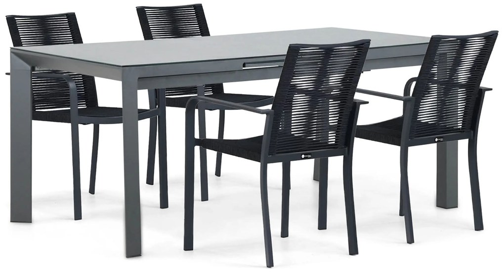 Tuinset 4 personen 180 cm Aluminium/rope Grijs Santika Furniture Santika