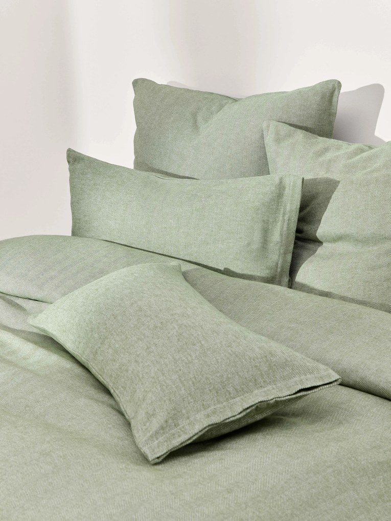 Flanellen dekbedovertrek Wanda met visgraatpatroon