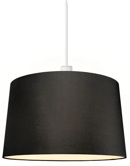 Moderne hanglamp wit met kap 45 cm zwart - Combi 1