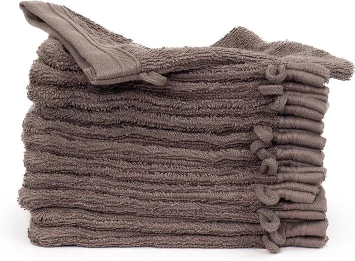 The One Towelling 12-PACK: Washandjes Organic - 16 x 21 cm - Taupe