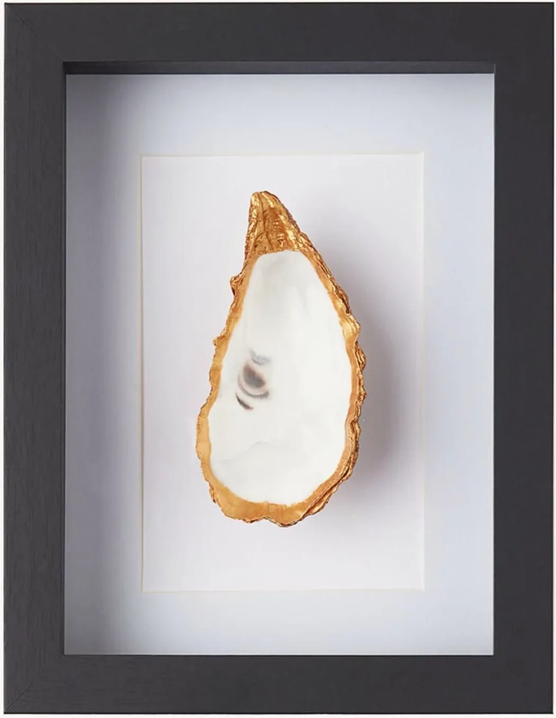 Wanddecoratie object Aoife van vergulde oesterschelp