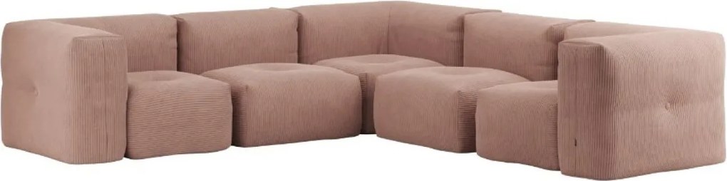 Soft Zitzak Indoor 5 Seater Hoekbank - Corduroy Rose