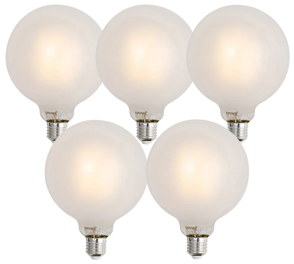 Set van 5 Smart E27 dimbare LED lampen G125 mat 7W 806 lm 2700-6500K