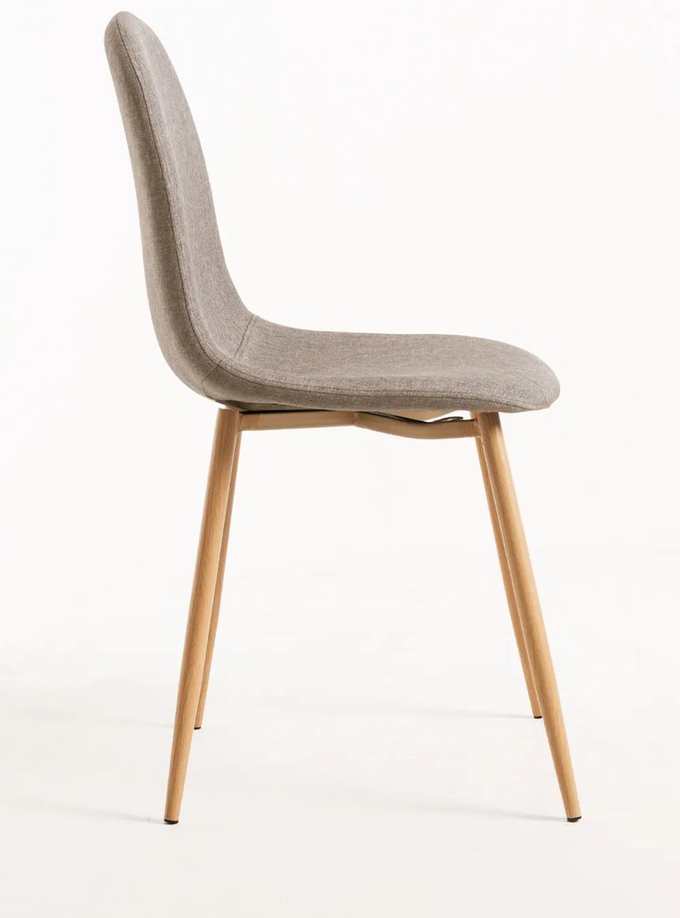 Set 4 Teok Stoffen Stoelen