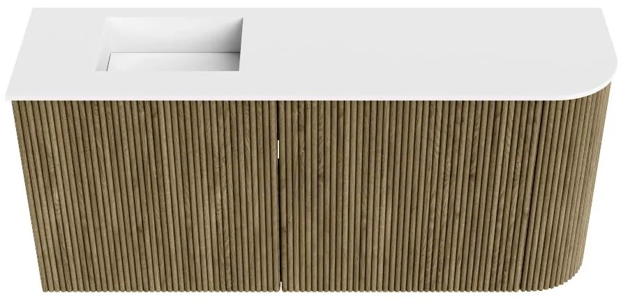 Mondiaz Joya 90cm toiletmeubel ronding rechts dusk met wastafel faye links 1 kraangat talc