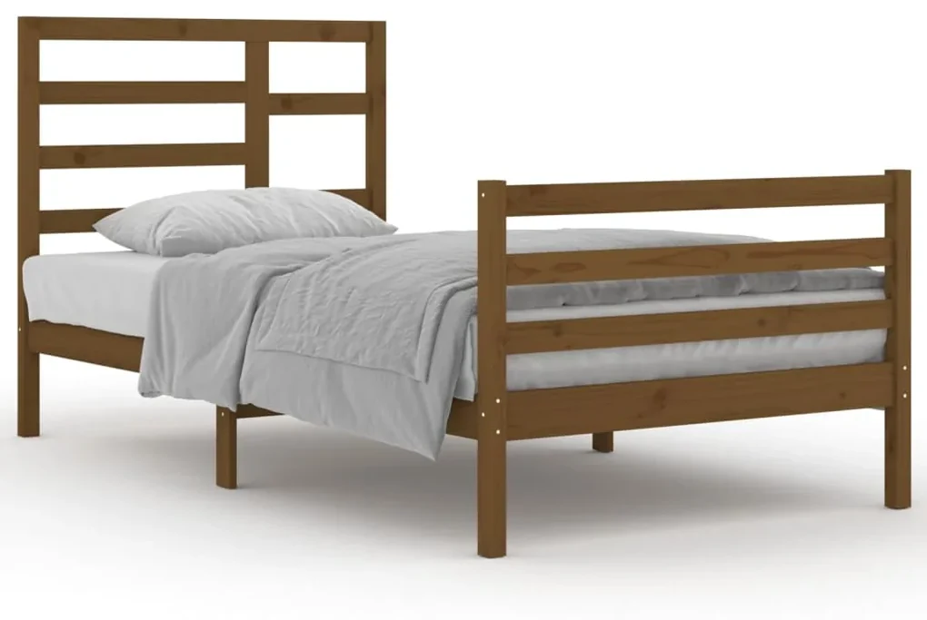 vidaXL Bedframe massief hout honingbruin 100x200 cm