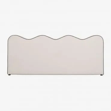 Elenor 220cm Chenille Hoofdbord Stof Chenille Gebroken Wit & 200 - Sklum