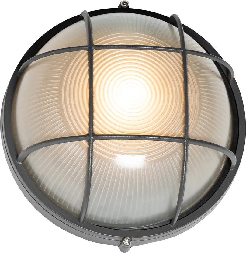Industriële buitenwandlamp donkergrijs IP44 - Hanneke