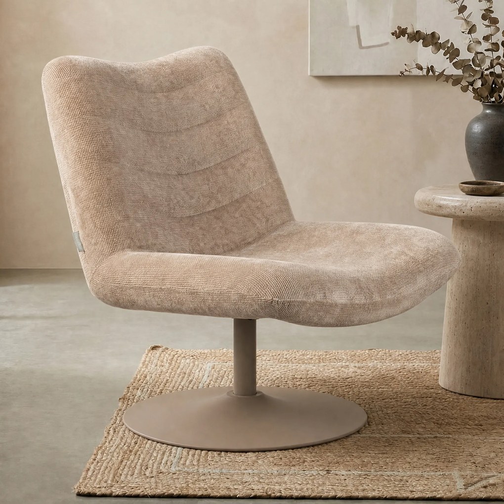Zuiver Bubba Beige Draaifauteuil Retro Design