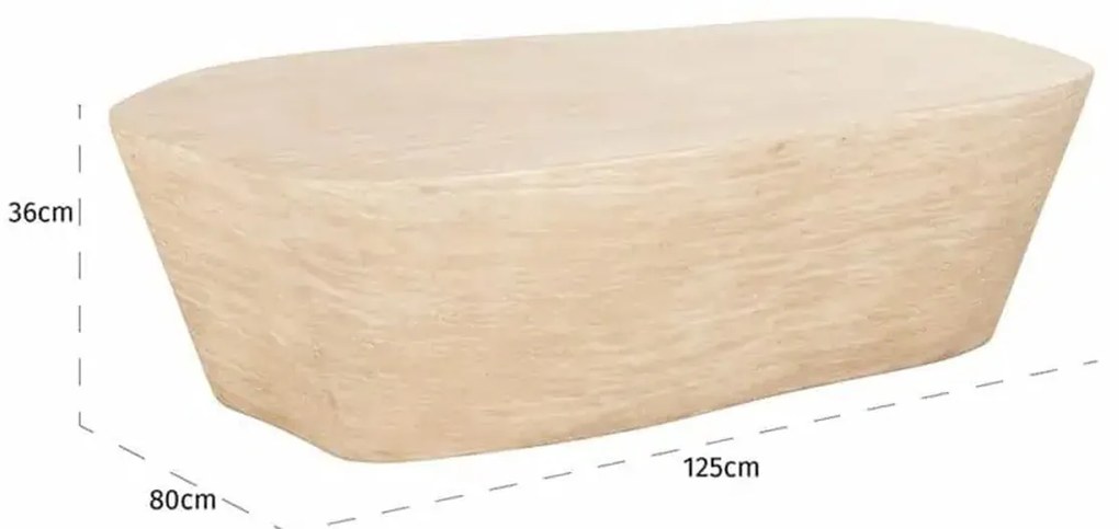 Richmond Interiors Fictus Beige Salontafel Travertin - 125 X 80cm.