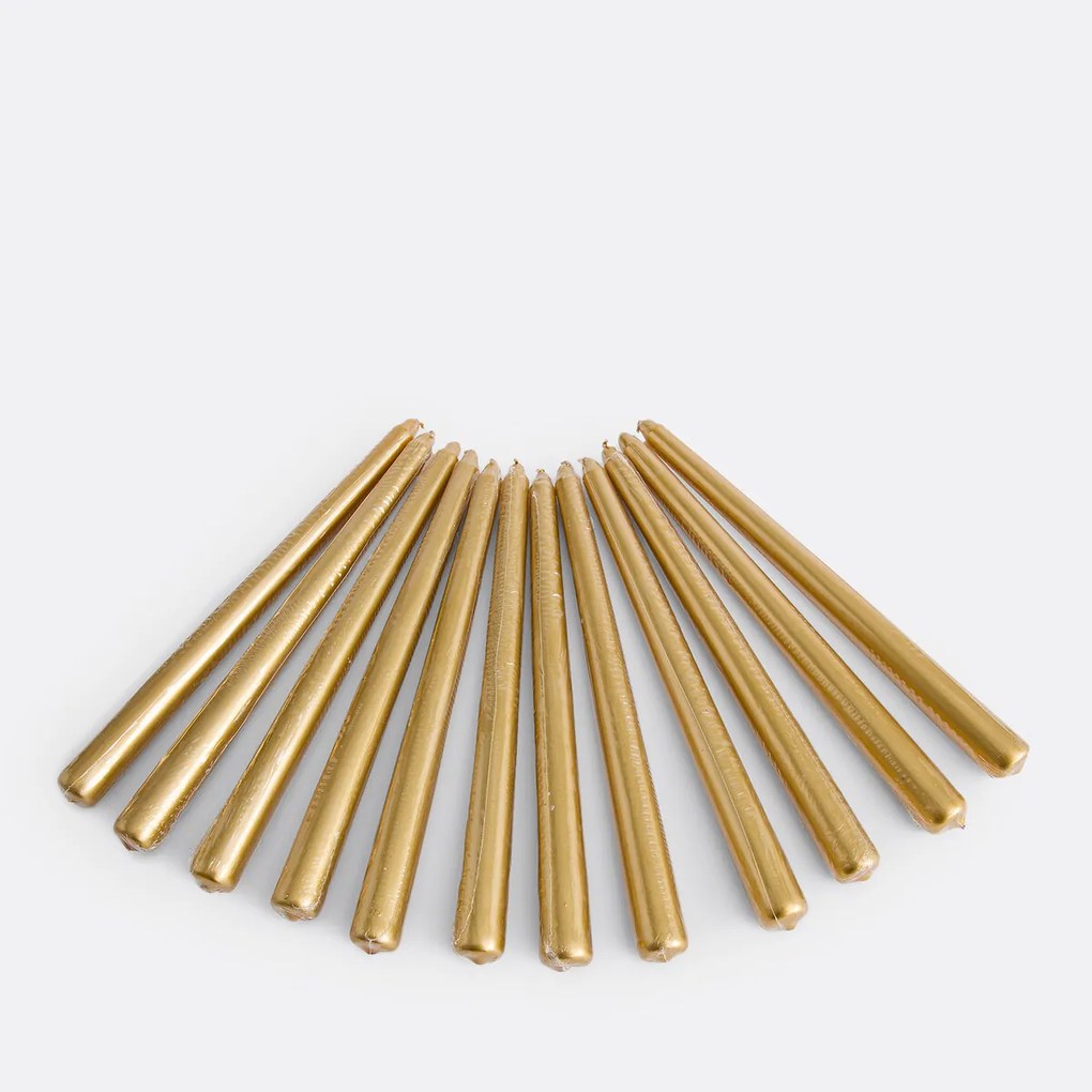 Set van 12 gladde kaarsen H25 cm, Caspar