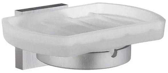 Smedbo House Zeepschaal - 12x8cm - wandmodel - geborsteld chroom/mat glas RS342