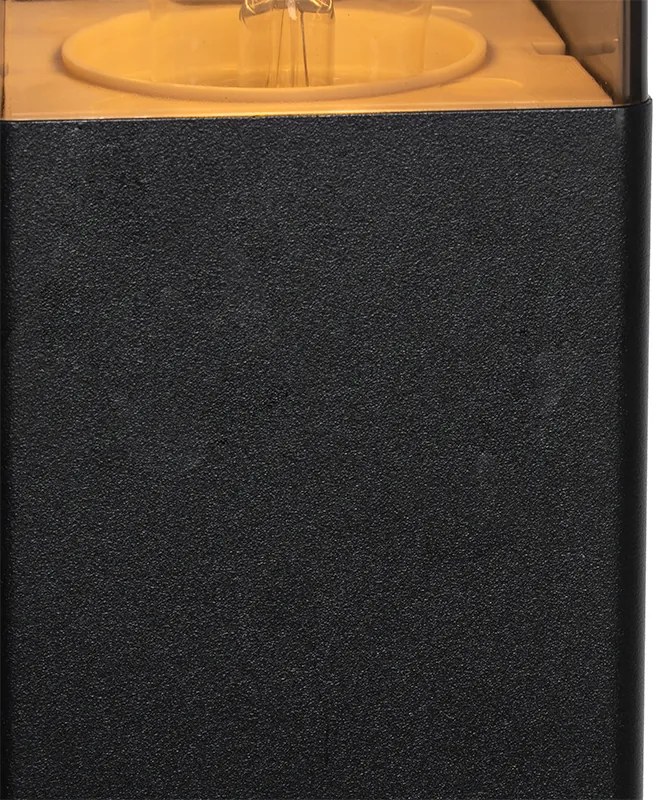 Buitenlamp zwart met smoke glas met grondpin en kabelmof 70cm IP44 - Denmark