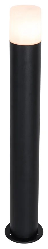 Staande buitenlamp zwart met opaal kap 70 cm - Odense