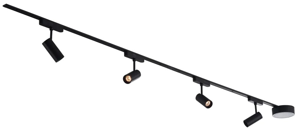 LED Modern railsysteem met 4 Spot / Opbouwspot / Plafondspots zwart 1-fase 200 cm - Magnetic Gert Modern Binnenverlichting Lamp