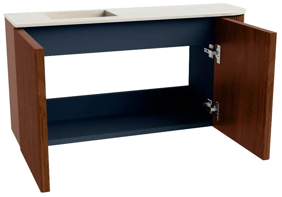 Mondiaz Joya DLux 80cm toiletmeubel ronding rechts ruby met wastafel faye links zonder kraangat meli