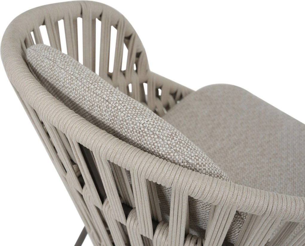 Tuinset Ronde Tuintafel 6 personen 158 cm Rope Taupe Santika Furniture Santika