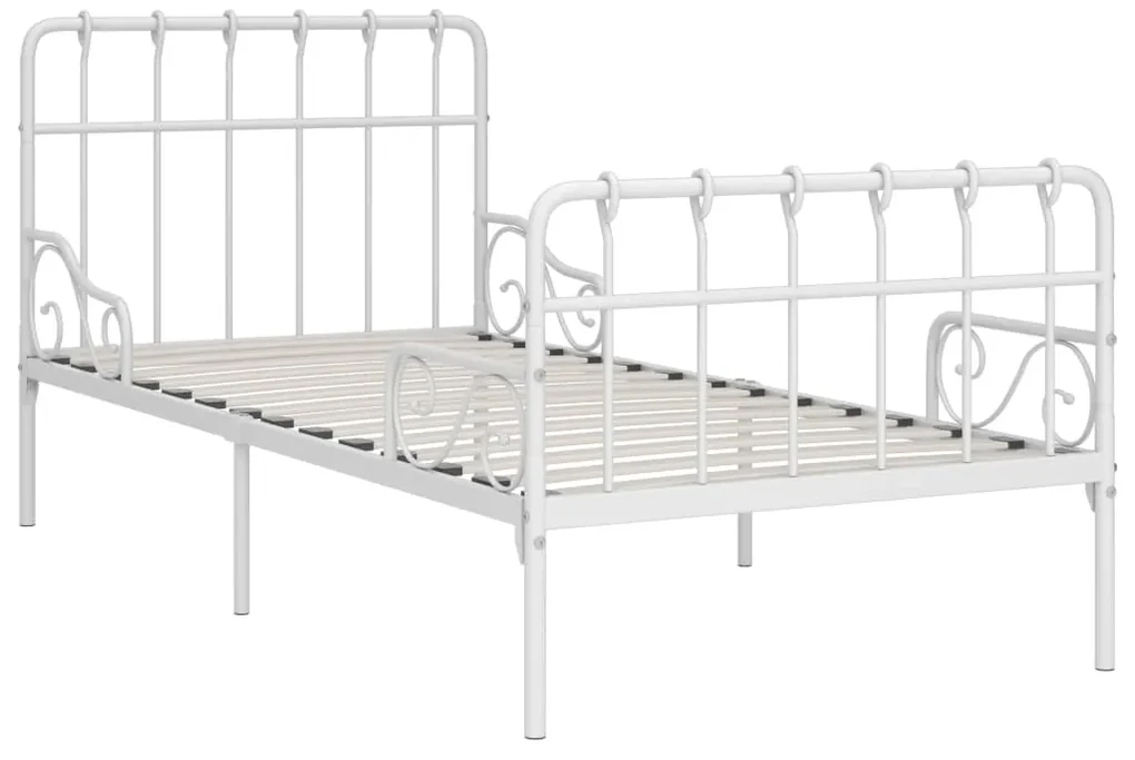 vidaXL Bedframe met lattenbodem metaal wit 90x200 cm