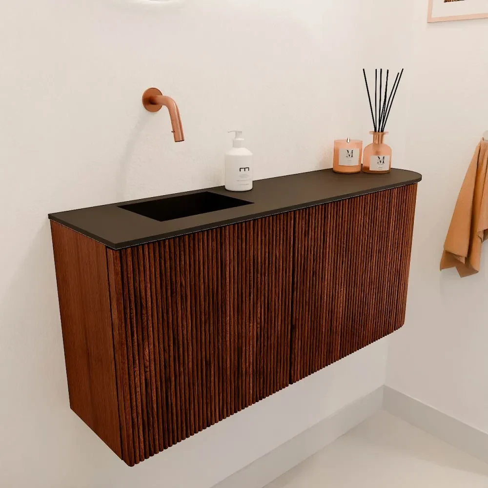 Commode Ronding Inkomhal Mondiaz Joya 90cm toiletmeubel ronding rechts ruby met wastafel faye ...