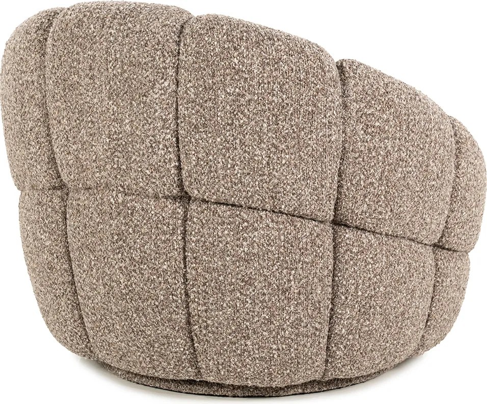 Ronde Fauteuil Draaibaar Boucle Taupe