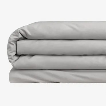 Dekbedovertrek Van Perkaalkatoen Lesia Met Een Draaddichtheid Van 180 Tc Grijs – Koel & Bed 150/160cm (240 X 220 Cm) - Sklum
